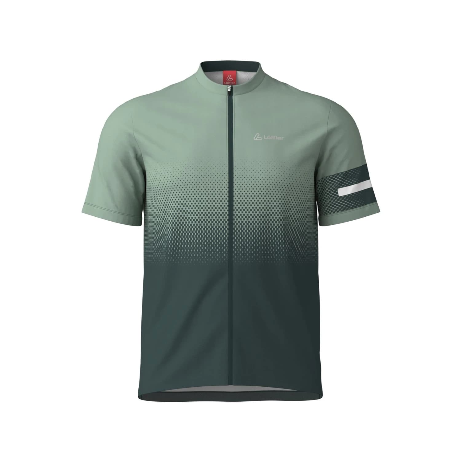 Мъжка фланелка с къс ръкав за колоездене Löffler Bike Shirt Full-Zip Dimi Cycling jersey - Forest