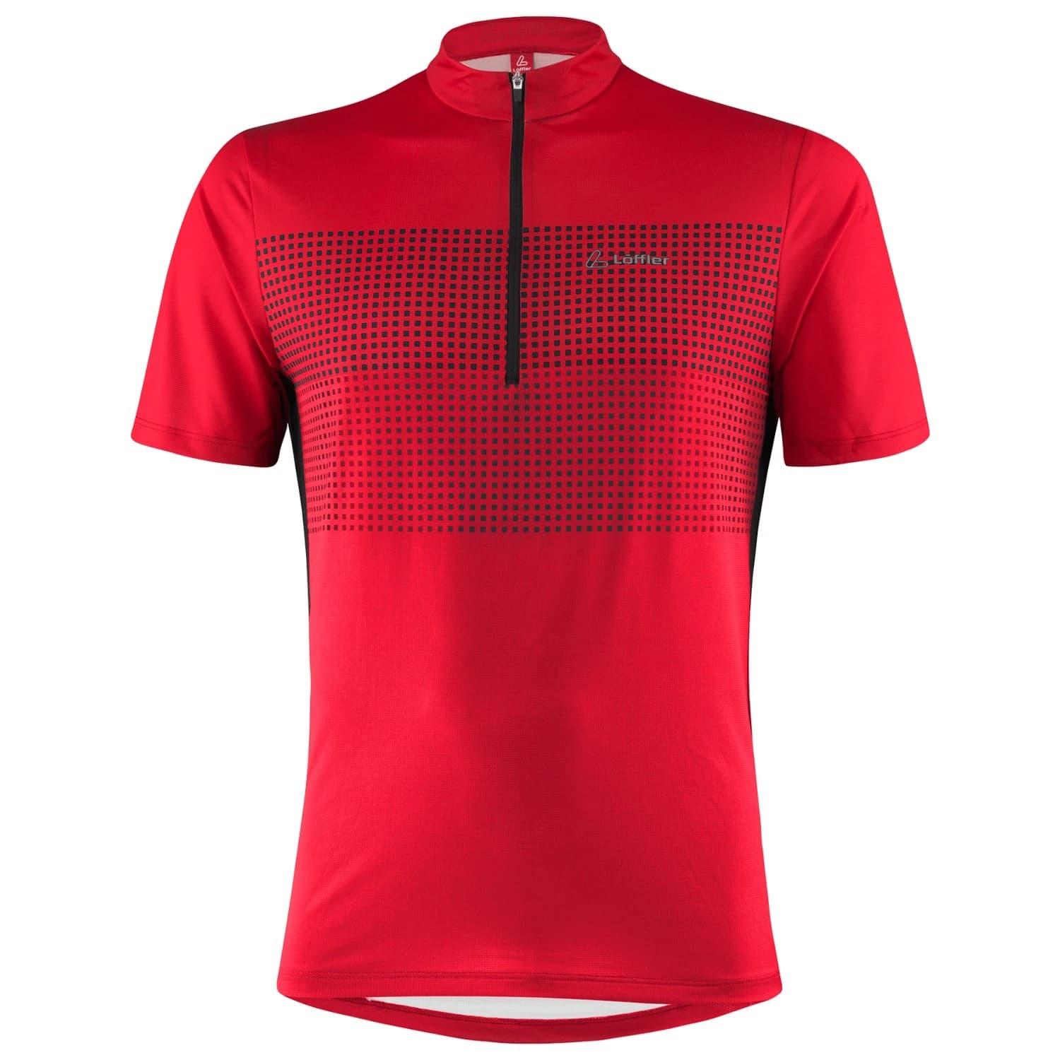 Мъжка фланелка с къс ръкав за колоездене Löffler Bike Shirt Half-Zip Sparta Cycling jersey - Red / Black