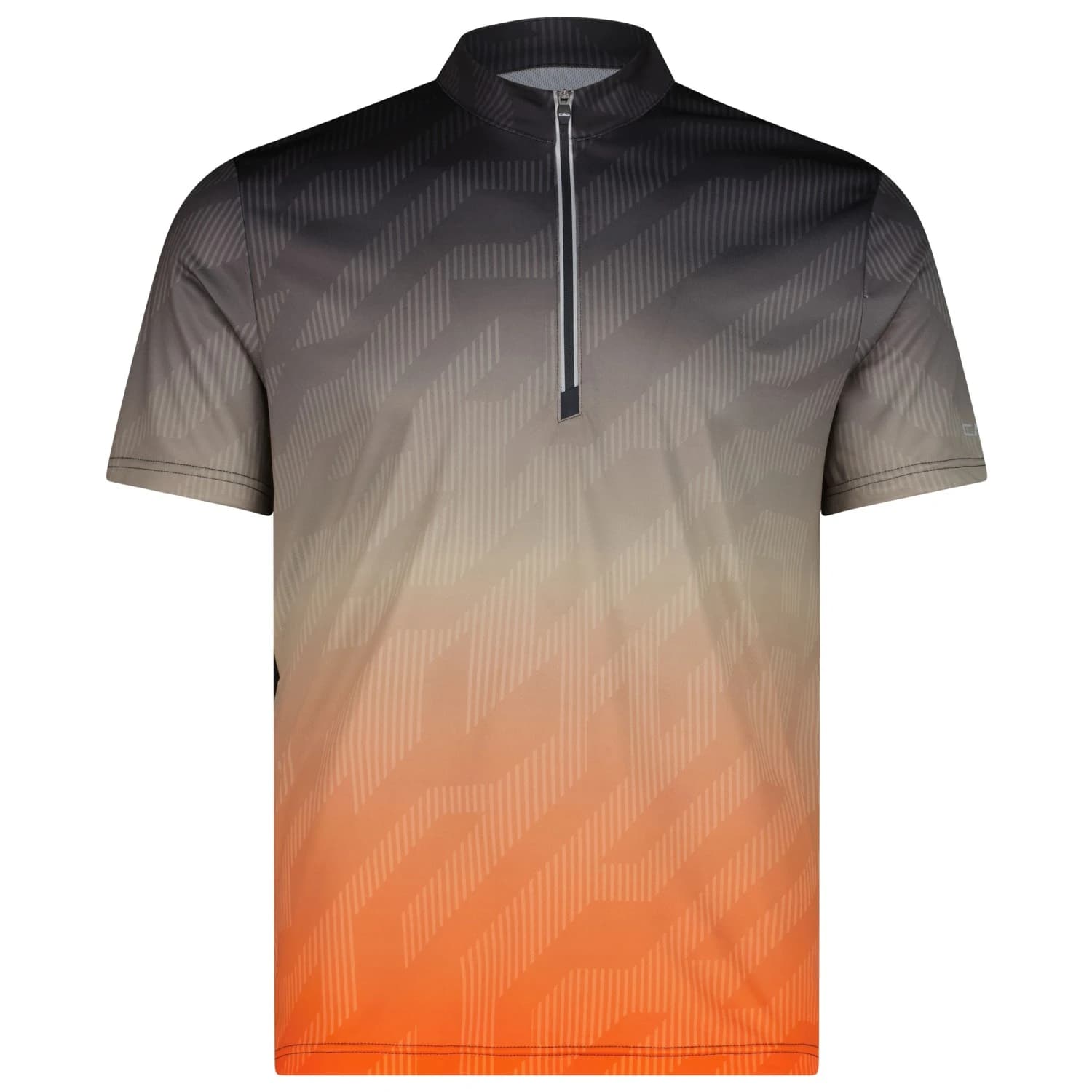 Мъжка фланелка с къс ръкав за колоездене Cmp 1/4-Zip T-Shirt Freebike Cycling jersey - Antracite / Corda / Orange
