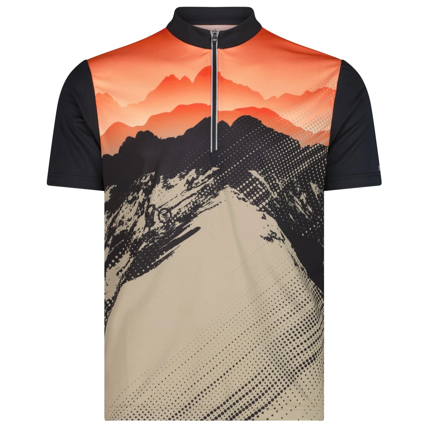 Мъжка фланелка с къс ръкав за колоездене Cmp T-Shirt Freebike with Backpocket Cycling jersey - Antracite / Corda / Orange