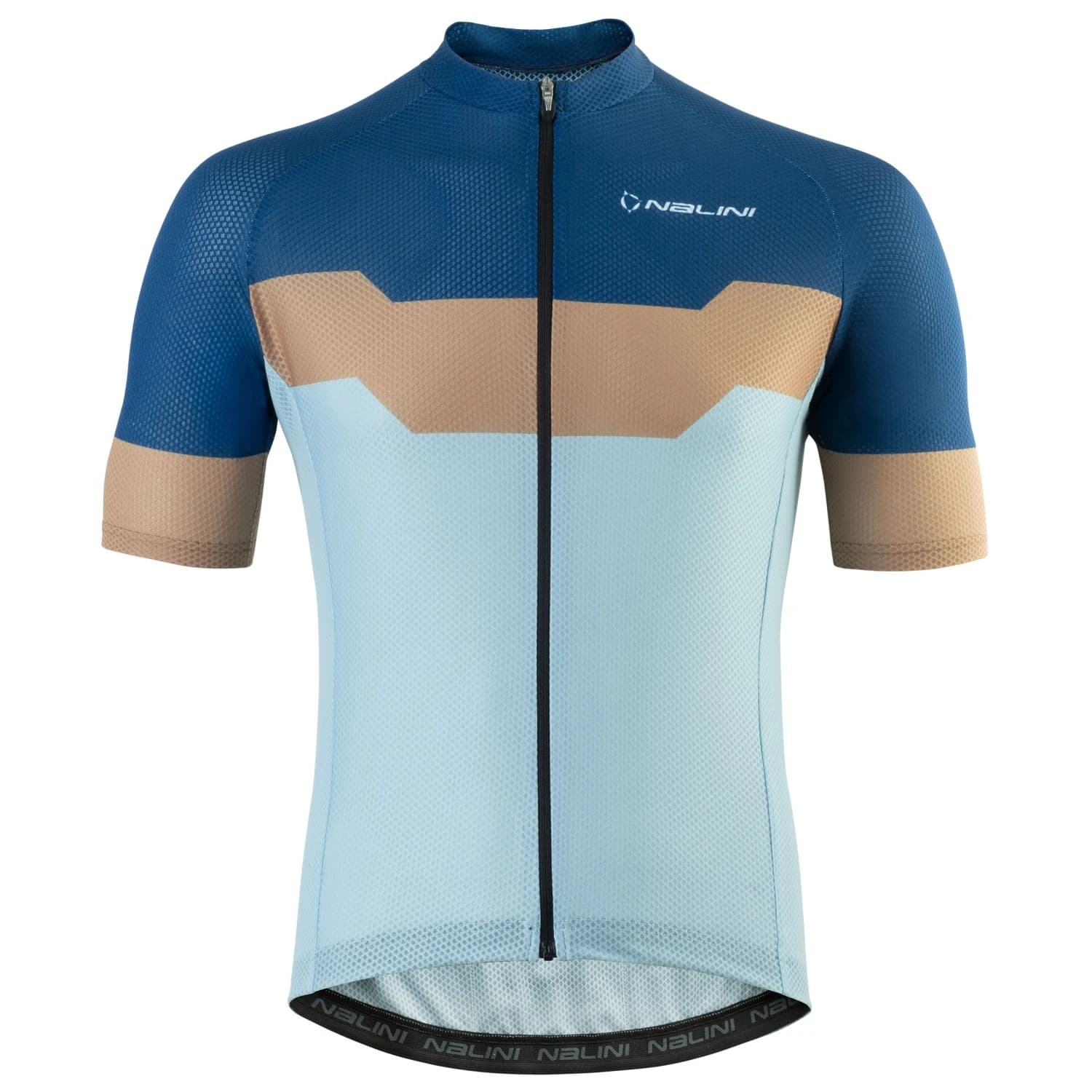 Мъжка фланелка с къс ръкав за колоездене Nalini MTB Zip Jersey Cycling jersey - Deep Blue / Sand