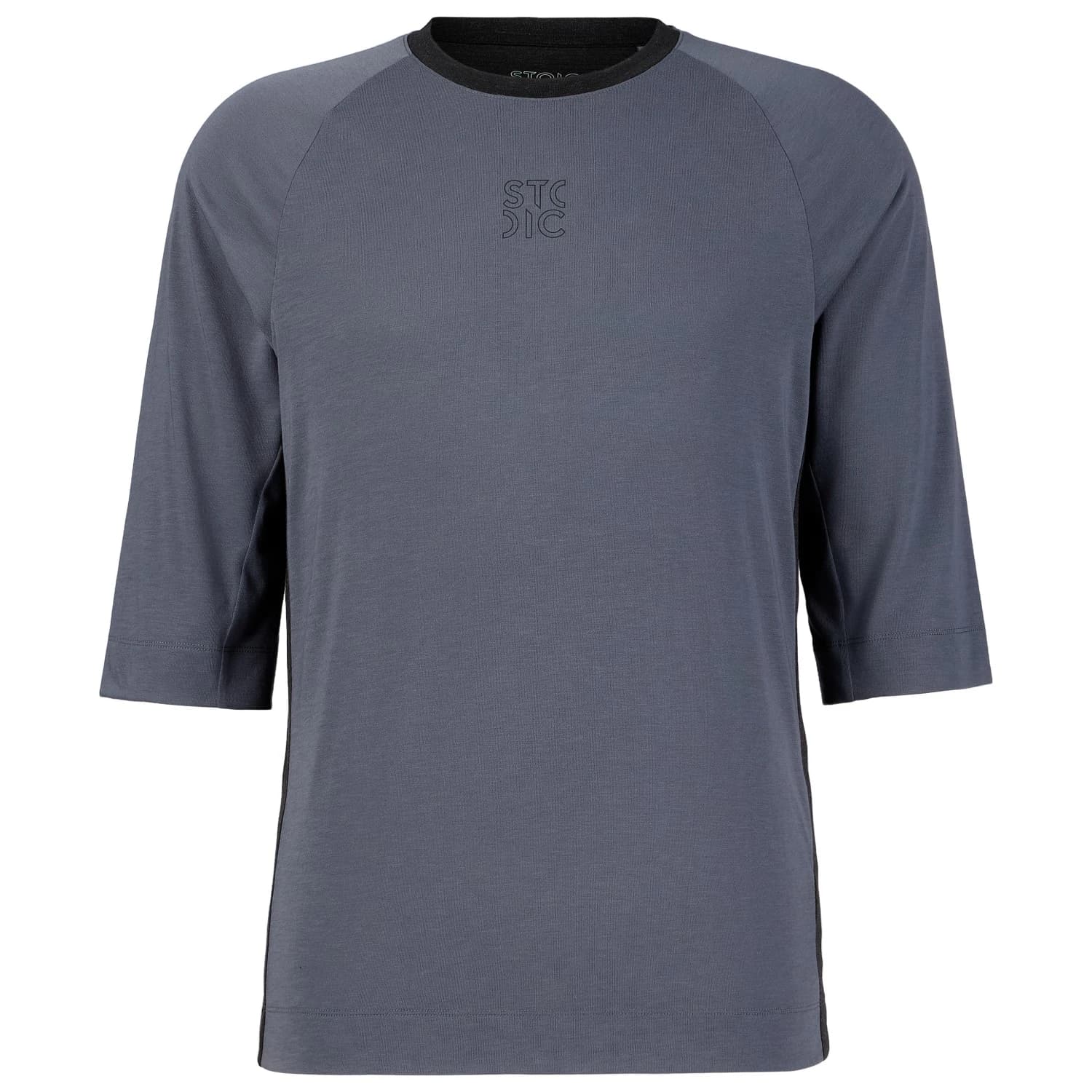 Мъжка фланелка с къс ръкав за колоездене Stoic PerformanceMerino LofsdalenSt. MTB 3/4 Shirt Cycling jersey - Ink Grey / Black