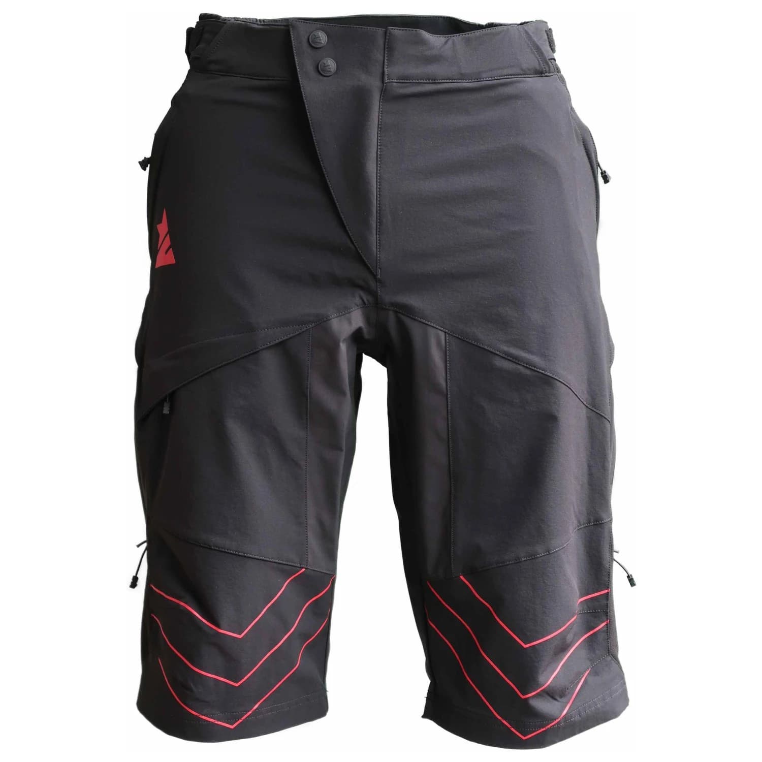 Мъжка фланелка с къс ръкав за колоездене Zimtstern Bulletz Short Cycling shorts - Pirate Black / Jester Red