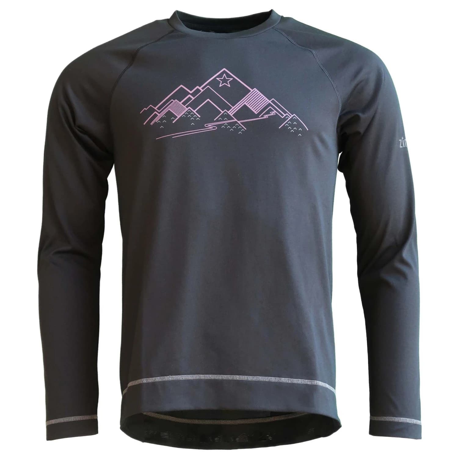 Мъжка фланелка с дълъг ръкав за колоездене Zimtstern PureFlowz Eco Shirt L/S Cycling jersey - Pirate Black