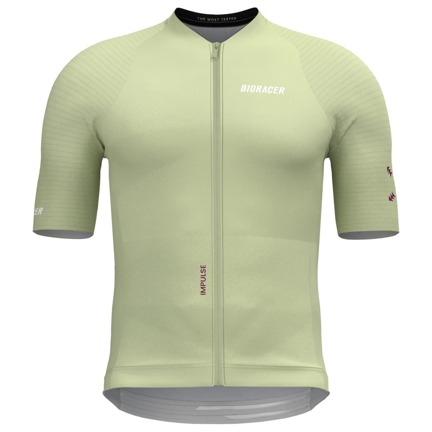 Мъжка фланелка с къс ръкав за колоездене Bioracer Icon Jersey Impulse Cycling jersey - Pistachio Milk