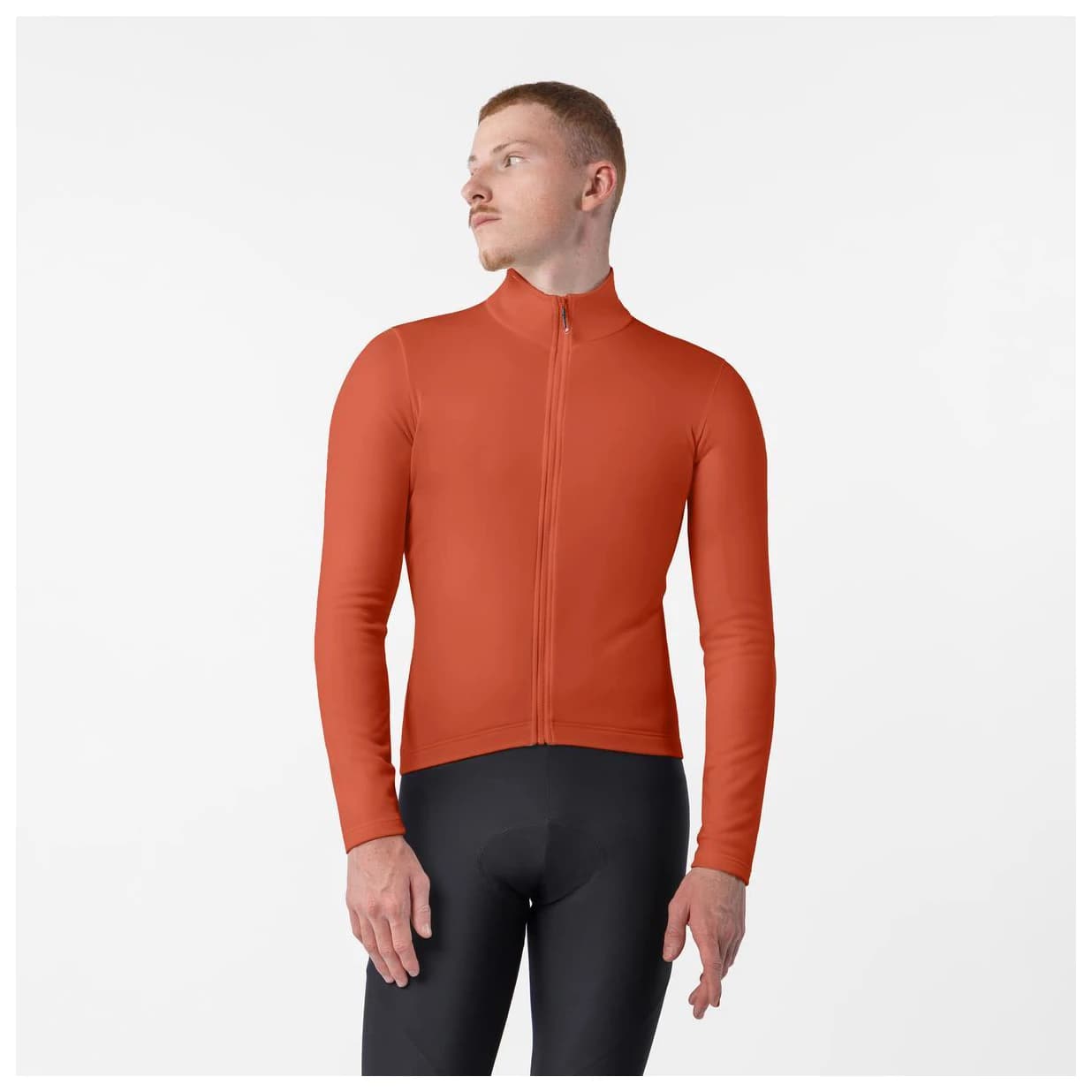 Фланелка с дълъг ръкав за колоездене Castelli Competizione Thermal L/S Jersey Cycling jersey - Paprika