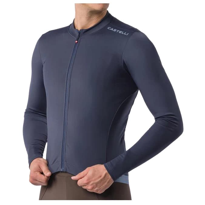 Мъжка фланелка с дълъг ръкав за колоездене Castelli Espresso Thermal 2 Jersey Cycling jersey - Twilight Blue