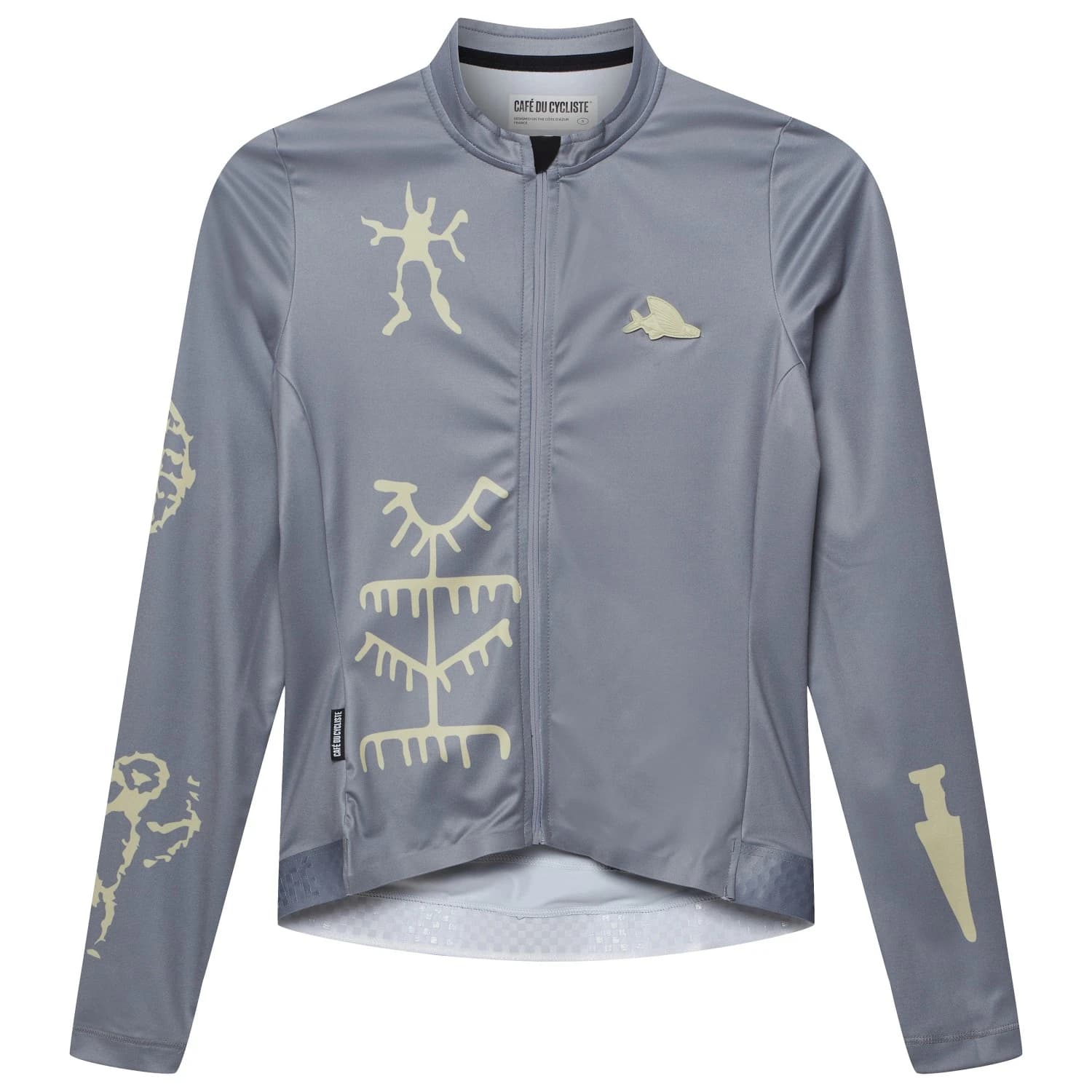 Фланелка с дълъг ръкав за колоездене CAFÉ DU CYCLISTE Constance Cycling jersey - Cliffside Gray