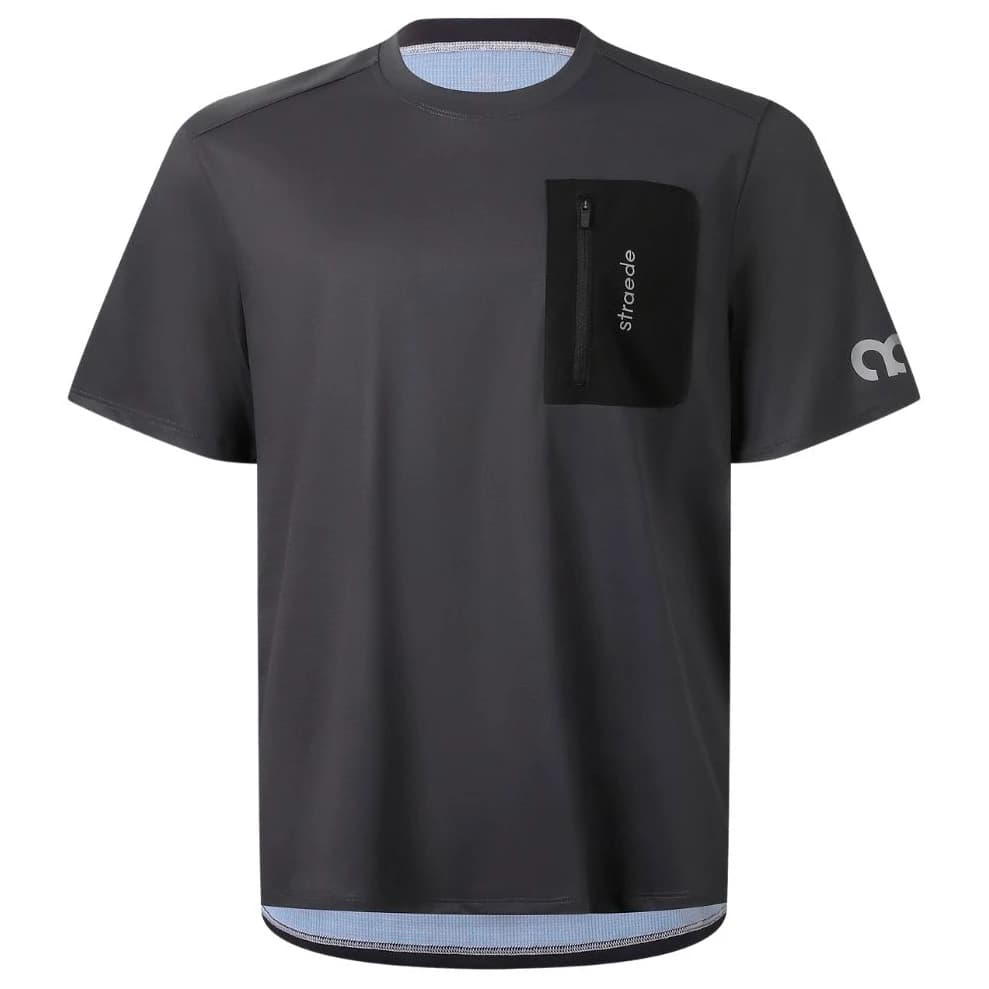 Фланелка с къс ръкав за колоездене straede Aexplore Gravel Shirt Cycling jersey - Charcoal