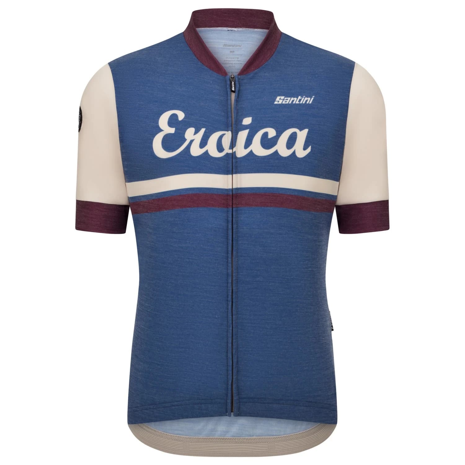 Мъжка фланелка с къс ръкав за колоездене Santini Eroica Iris Cycling jersey - Avio