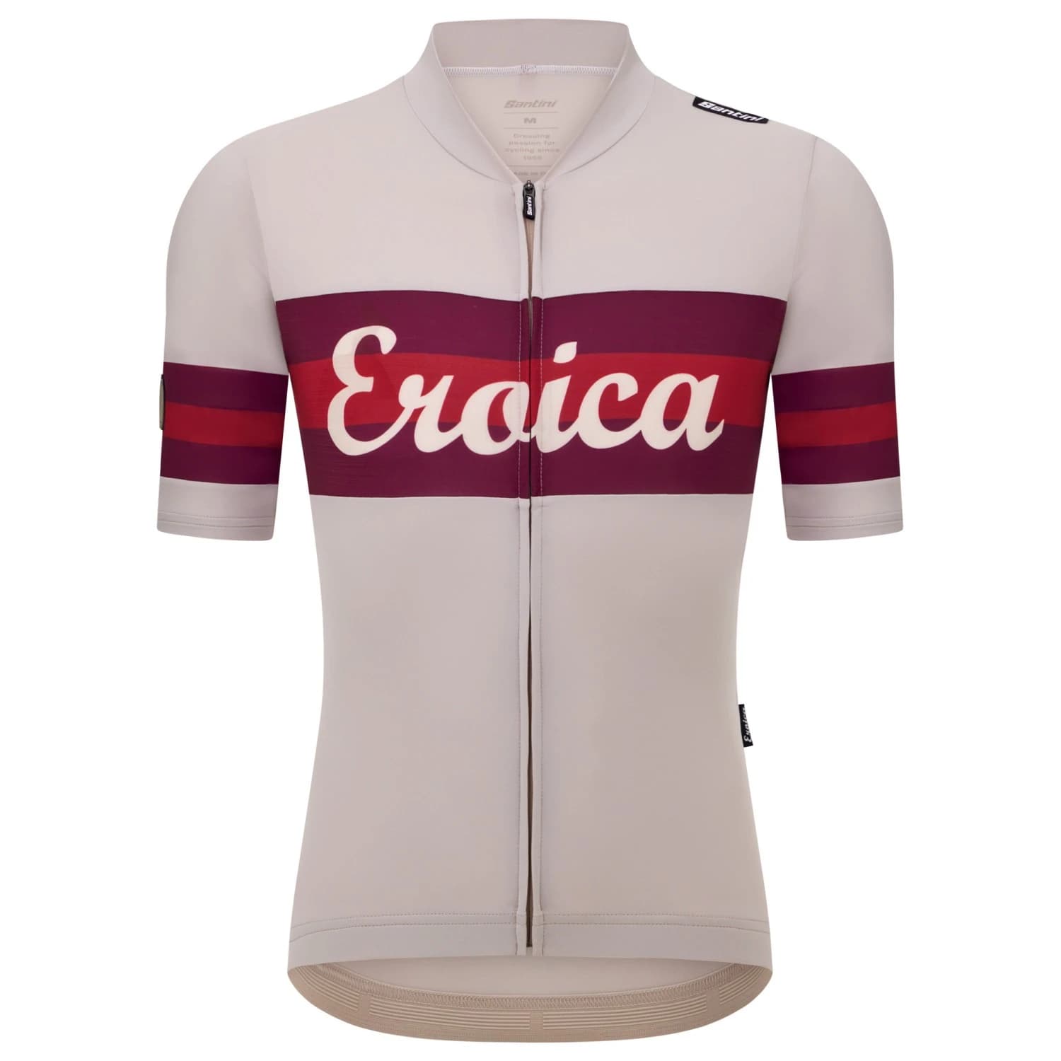 Фланелка с къс ръкав за колоездене Santini Eroica Timo S/S Jersey Cycling jersey - Cappuccino