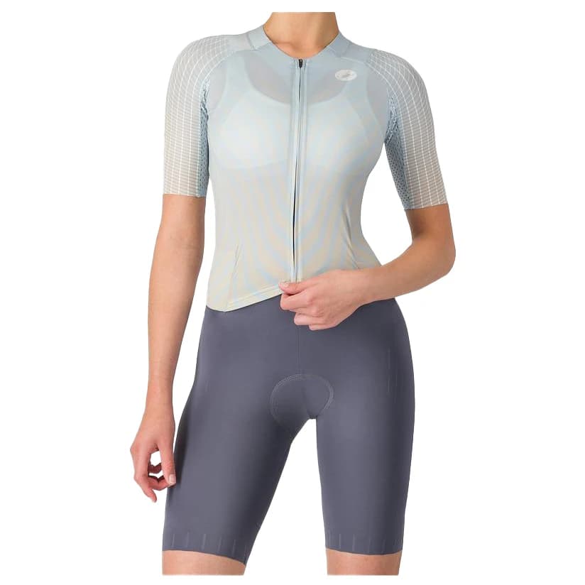 Дамски скин за колоездене Castelli Women's Free Sanremo Tri Suit S/S Cycling skinsuit - Winter Sky / Silver Moon-Smoky G