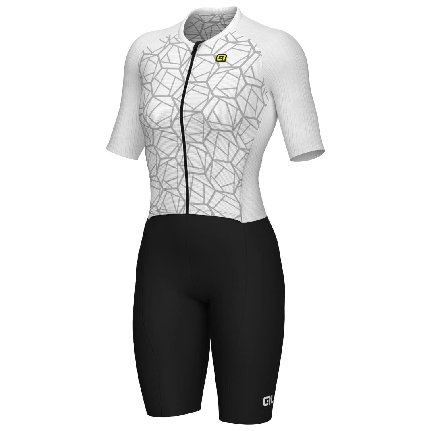 Дамски скин за колоездене Alé Women's Triathlon Focus Body S/S Cycling skinsuit - White