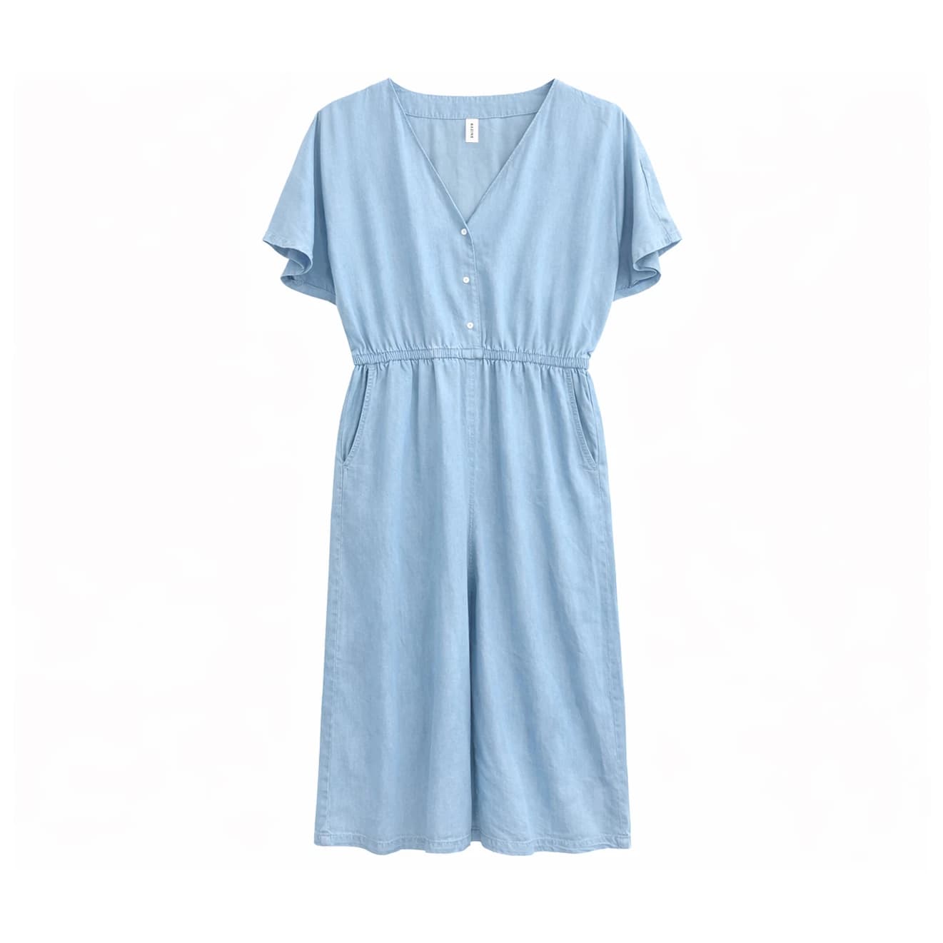 Дамски гащеризон Mazine Women's Wide Leg Tencel Jumpsuit - Light Blue Wash