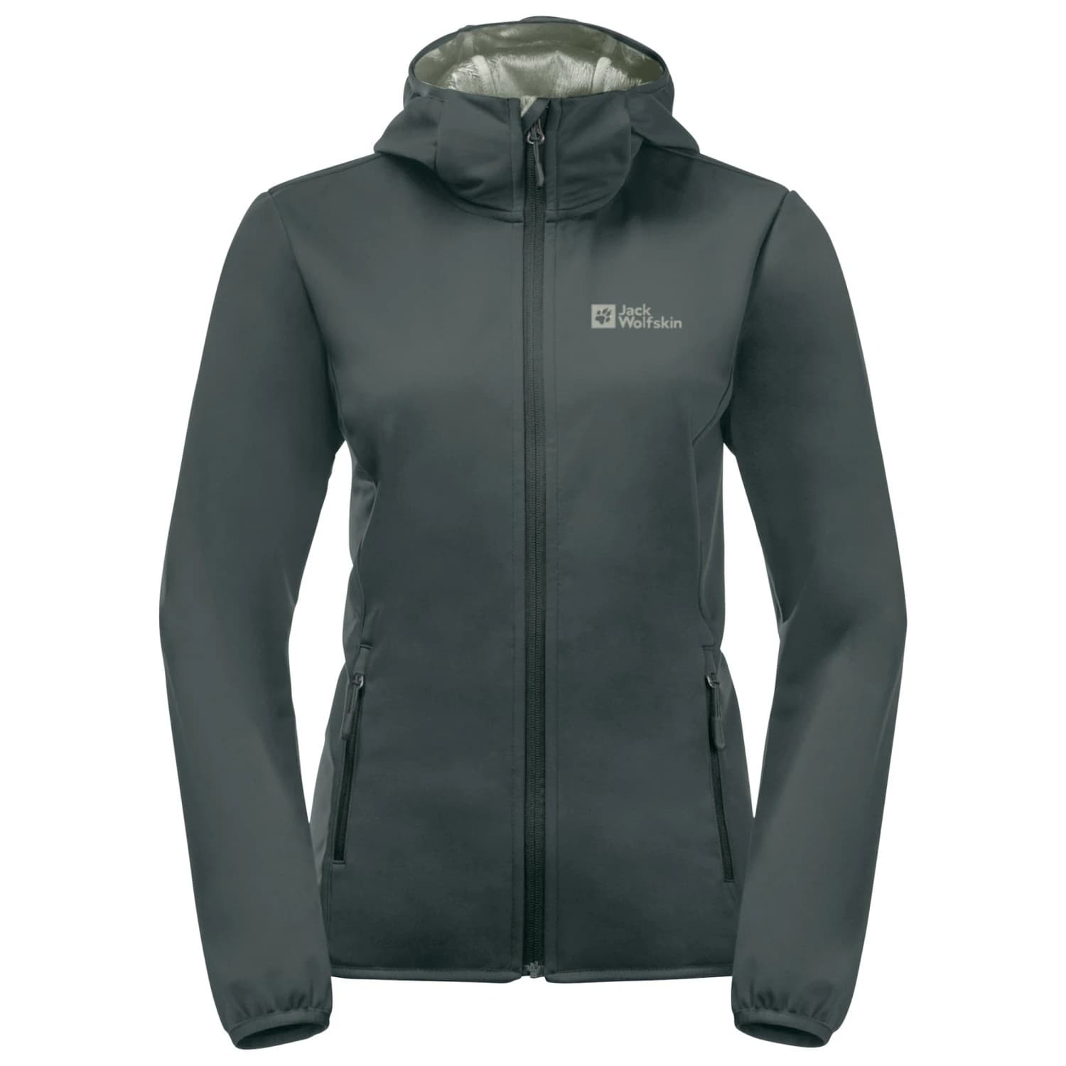 Дамско софтшел яке Jack wolfskin Women's Windhain Hoody Softshell jacket - Slate Green