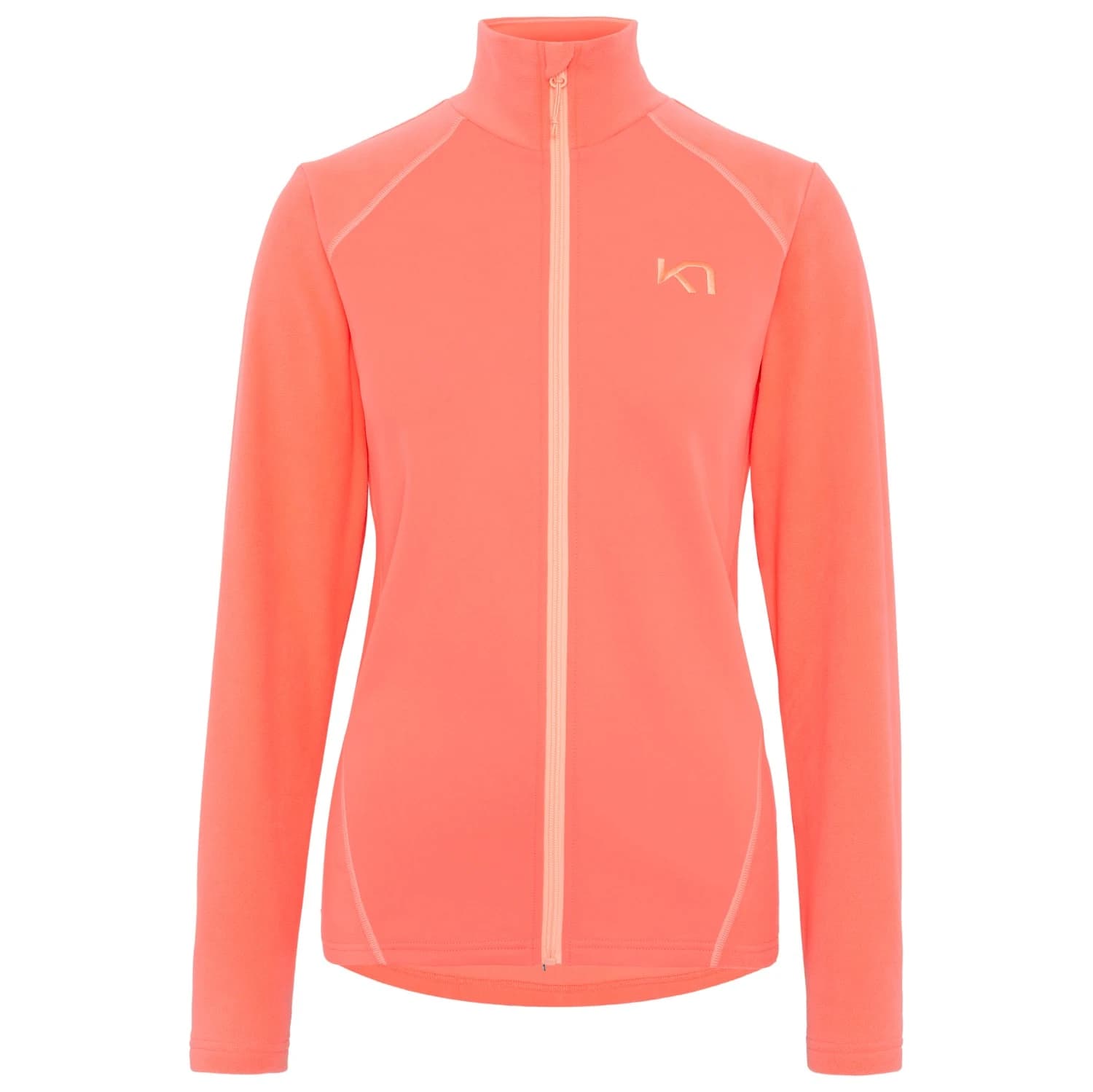 Дамско поларено яке Kari Traa Women's Kari Full Zip Fleece Training jacket - Coral