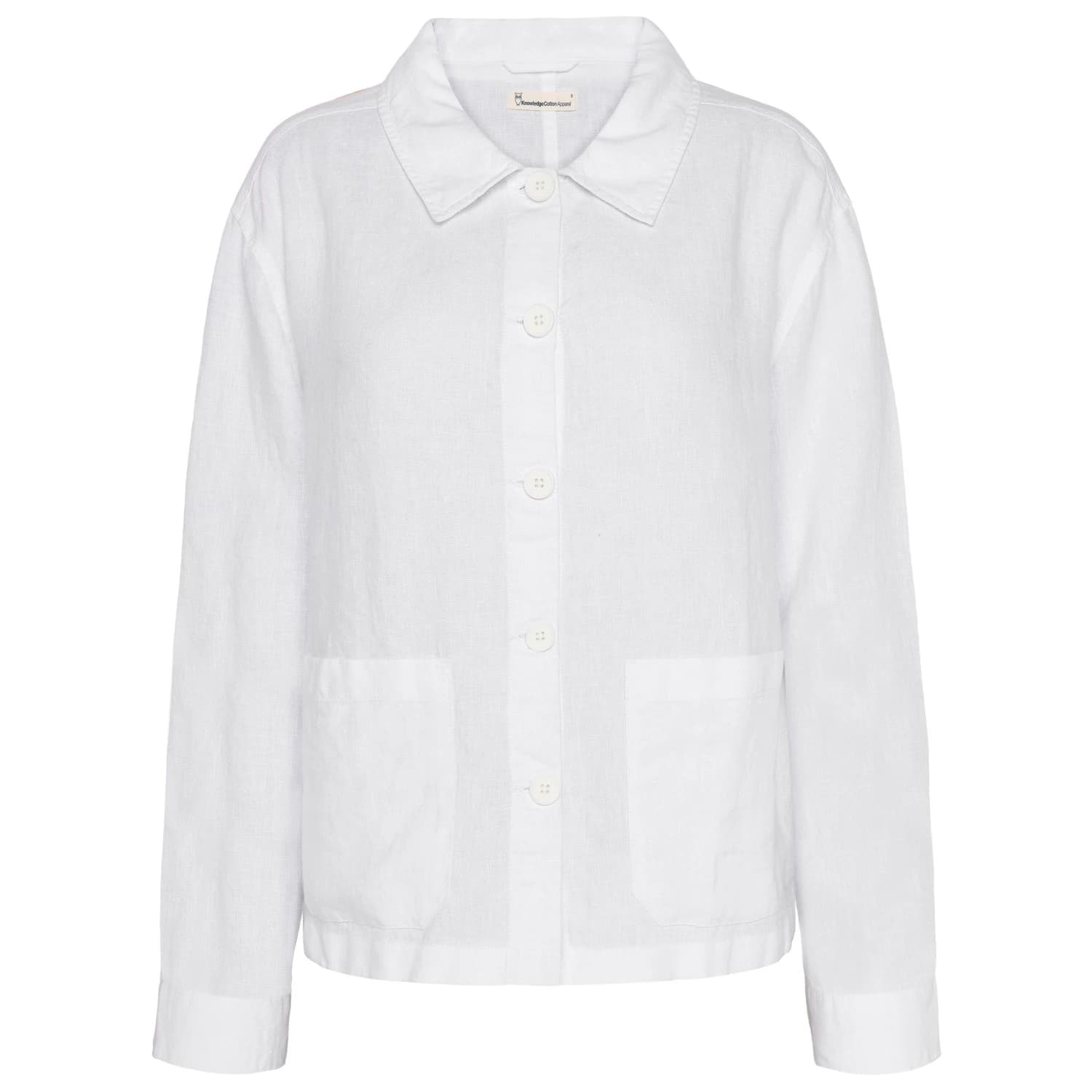 Дамско ежедневно яке KnowledgeCotton Apparel Women's Regular Linen Overshirt Casual jacket - Bright White