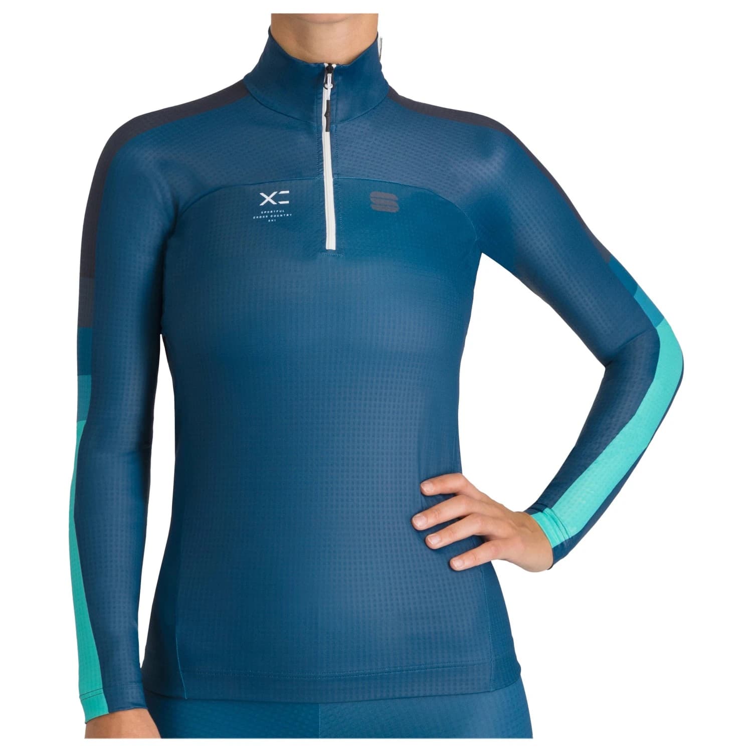 Яке за ски бягане Sportful Women's Apex Jersey Cross-country ski jacket - Teal Blue / Green