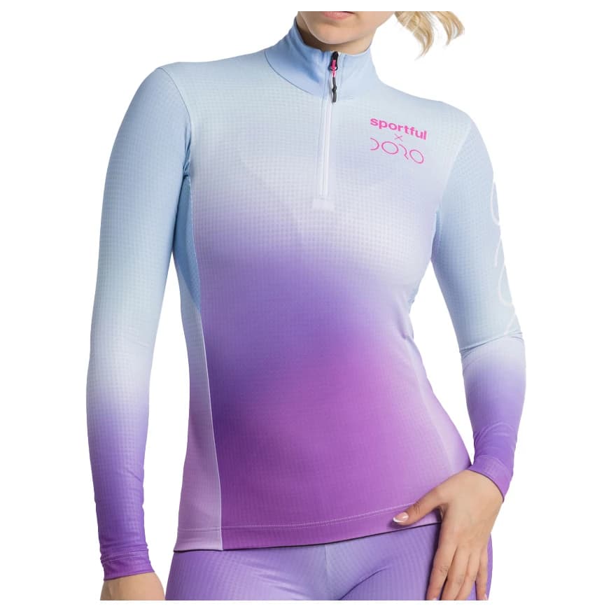 Дамско яке за ски бягане Sportful Women's Doro Apex Jersey Cross-country ski jacket - Shaded Pink / Azure