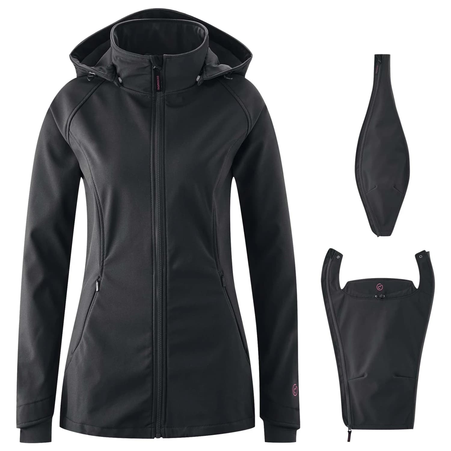 Дамско софтшел яке Mamalila Women's Softshell-Tragejacke Allrounder Fit Softshell jacket - Black
