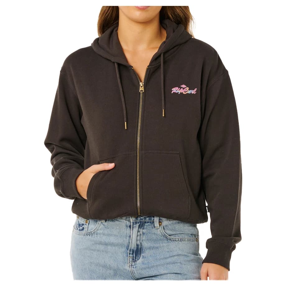 Дамско яке за тренировка Rip Curl Women's Lay Day Relaxed Zip Through Training jacket - Washed Black