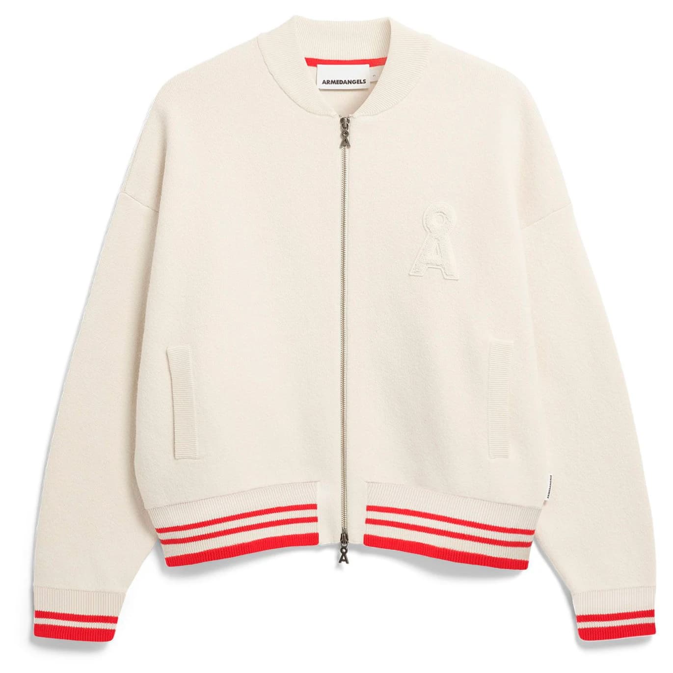 Дамско ежедневно яке ARMEDANGELS Women's Iconic Å Bomber Jacket Casual jacket - Oatmilk / Mars Red