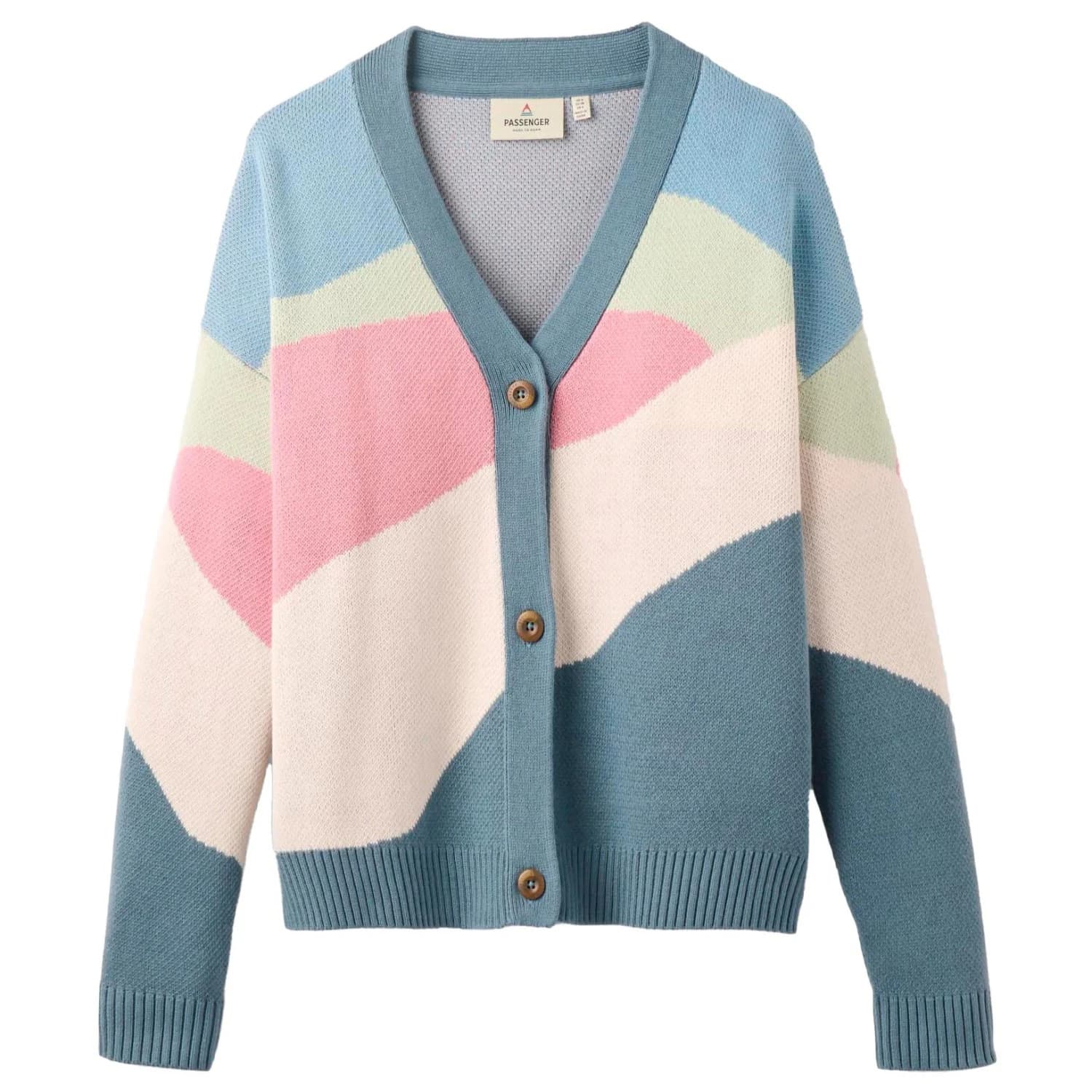 Дамско ежедневно яке Passenger Women's Scenic Recycled Knitted Cardigan 2.0 Cardigan - Scenic Stormy Blue