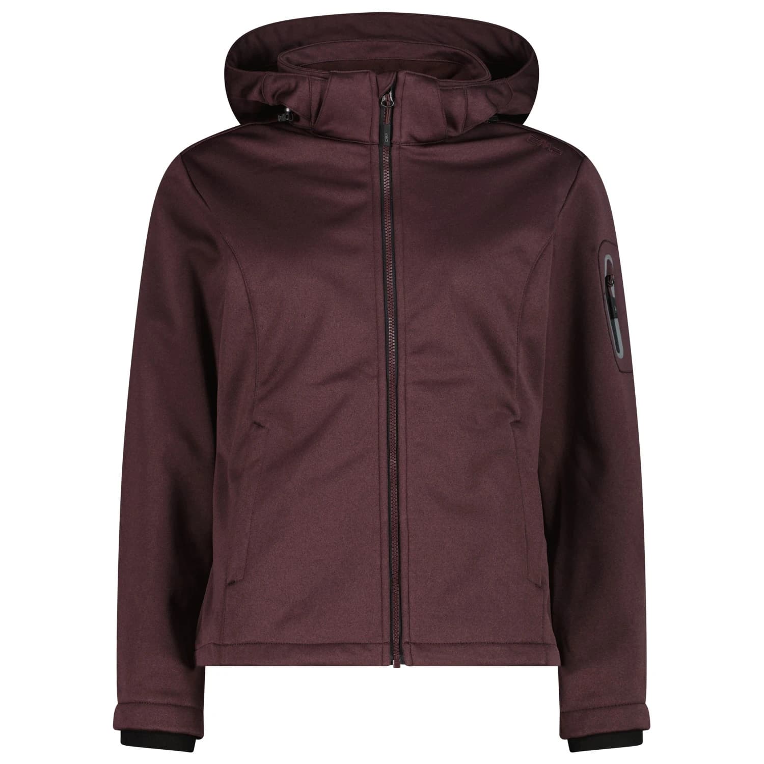 Дамско софтшел яке CMP Women's Jacket Zip Hood 39A5006M Softshell jacket - Black Berry Melange