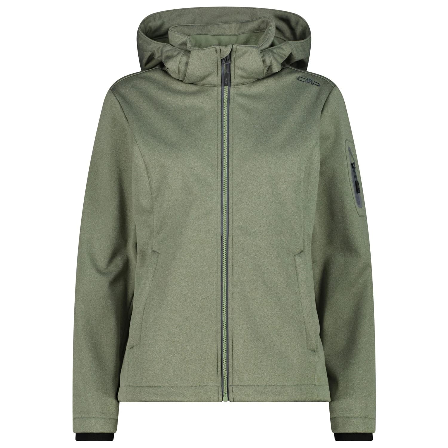 Дамско софтшел яке CMP Women's Jacket Zip Hood 39A5006M Softshell jacket - Green Tea Melange