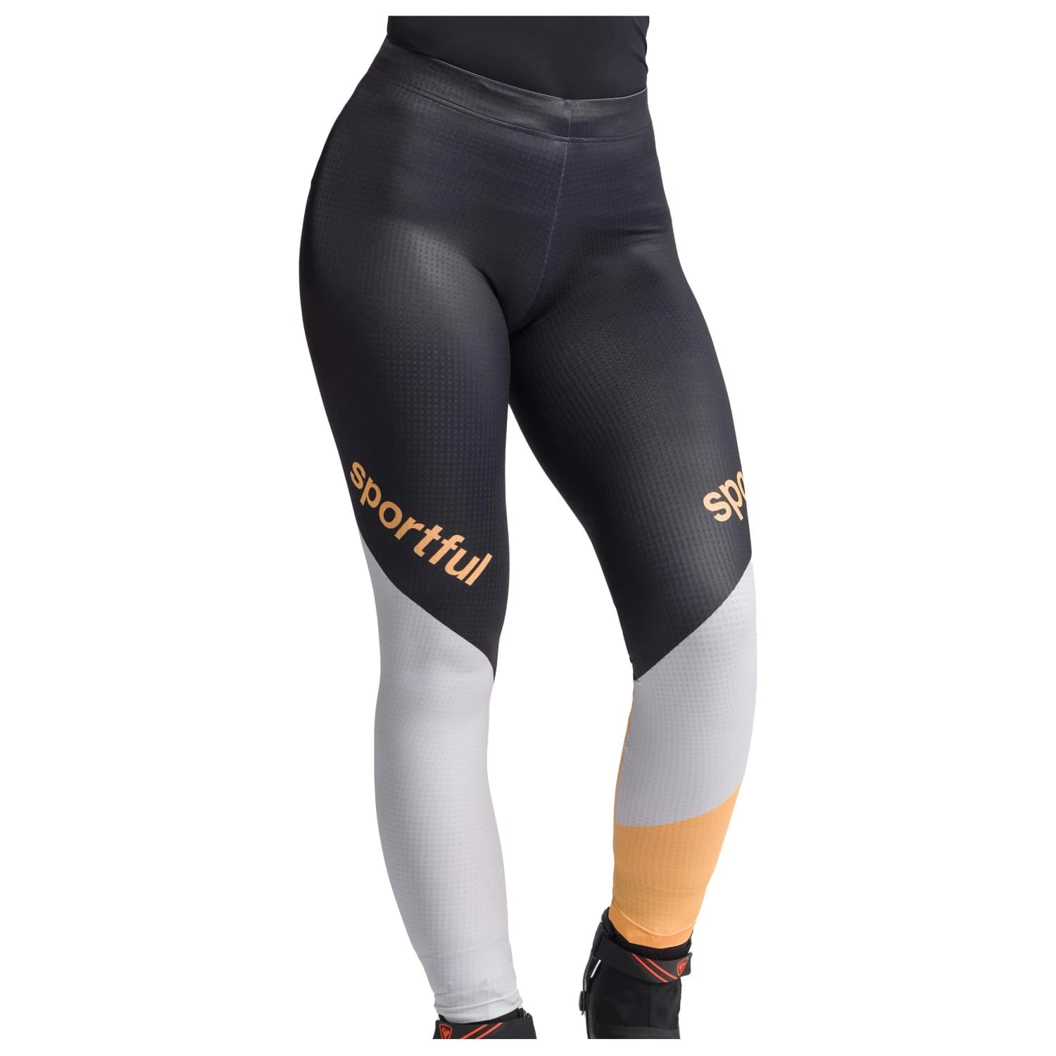 Дамски панталон за ски бягане Sportful Women's Apex 2 Tight Cross-country ski trousers - Black / White / Solar Burst