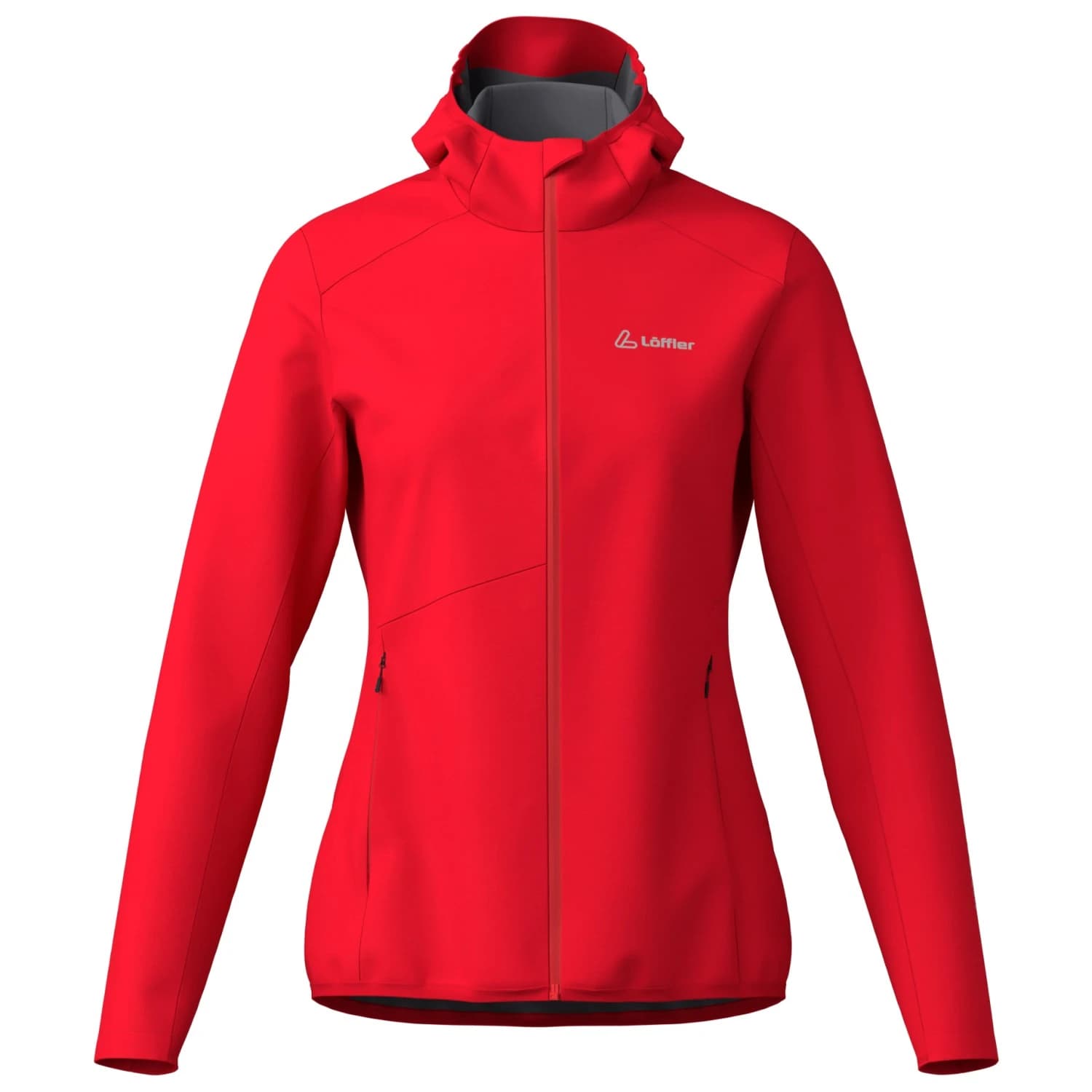 Софтшел яке Löffler Women's Hooded Jacket North Airblocc Light Softshell jacket - Red