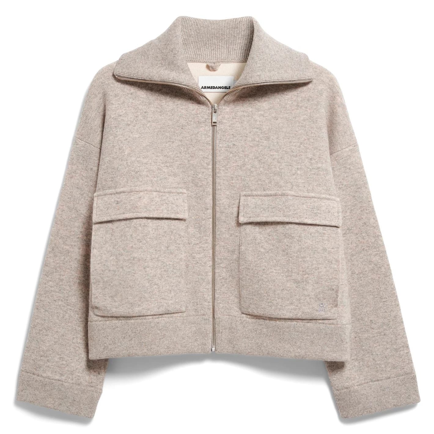 Дамско ежедневно яке ARMEDANGELS Women's Cotton-Wool Knit Jacket Casual jacket - Dark Honey Melange