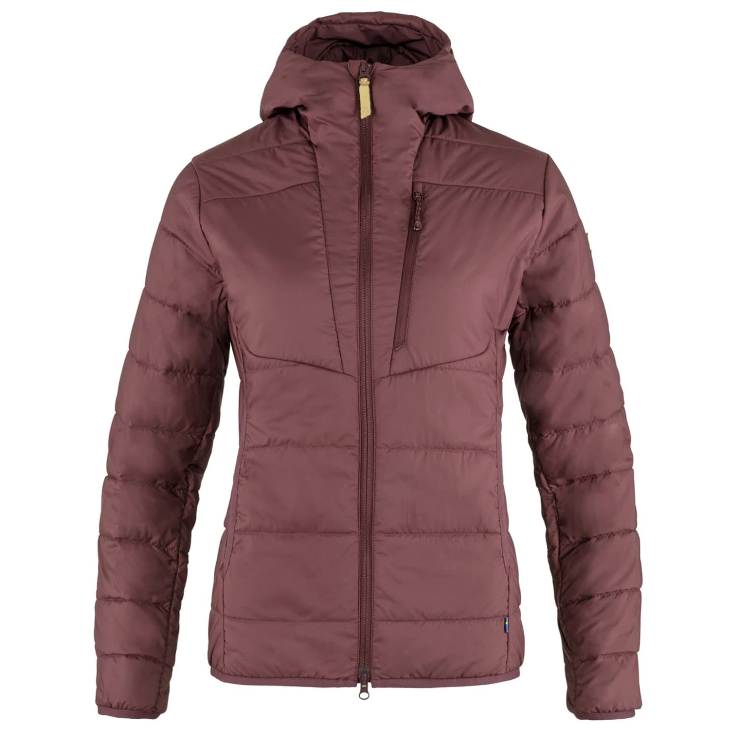 Дамско синтетично яке Fjällräven Women's Keb Padded Hoodie Synthetic jacket - Port