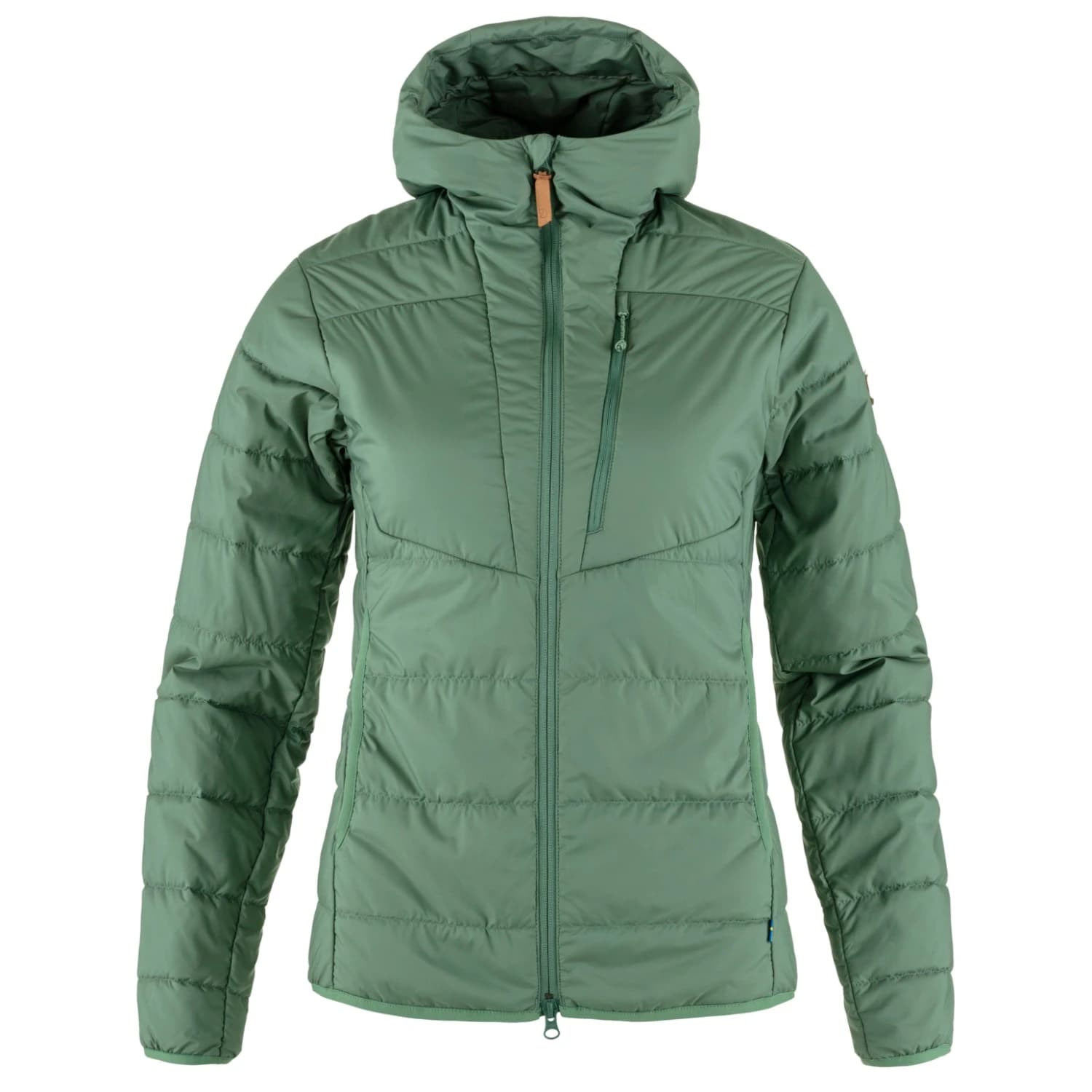 Дамско синтетично яке Fjällräven Women's Keb Padded Hoodie Synthetic jacket - Patina Green