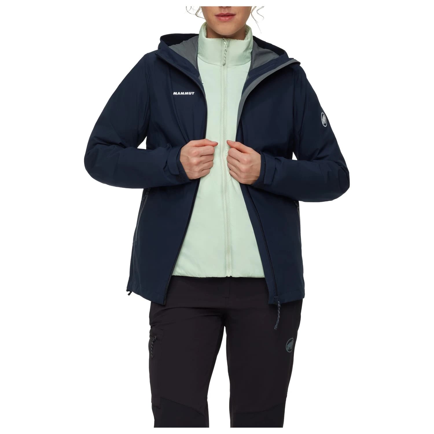 3-в-1 яке Mammut Women's Alto Light 3 in 1 Hardshell Hooded Jacket 3-in-1 jacket - Marine / Silver Sage