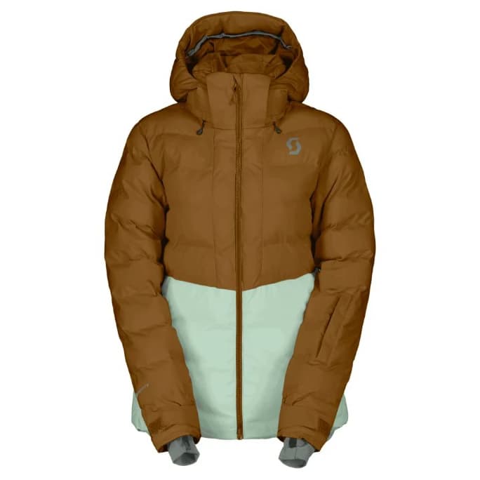 Дамско ски яке Scott Women's Jacket Ultimate Warm Ski jacket - Bread Brown / Fresh Green