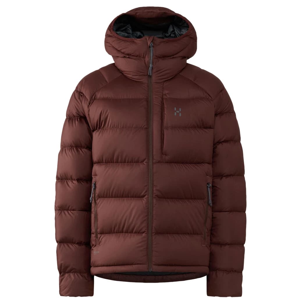 Пухено яке Haglöfs Women's Rosson Down Hood Down jacket - Maroon Trail