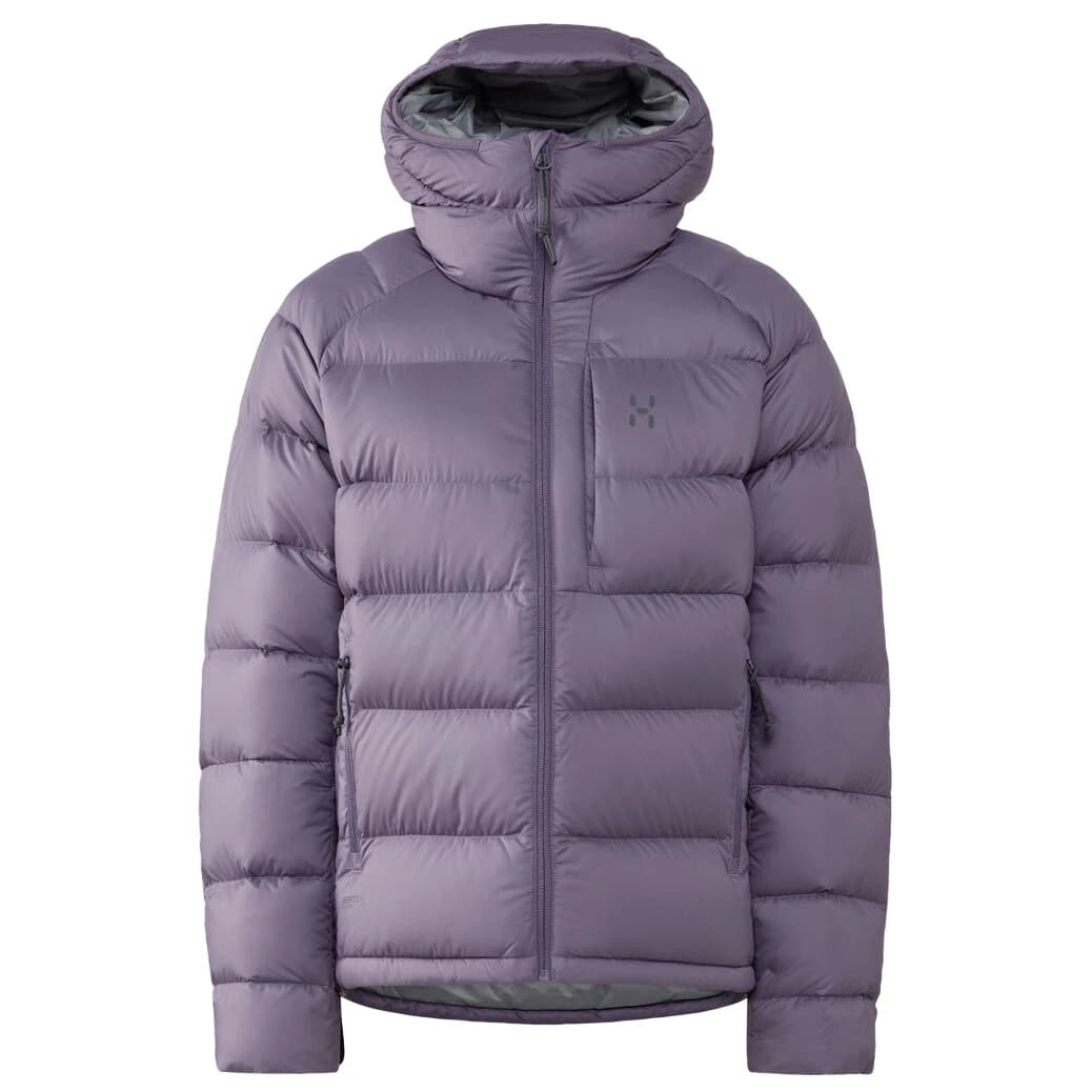 Пухено яке Haglöfs Women's Rosson Down Hood Down jacket - Purple Fog