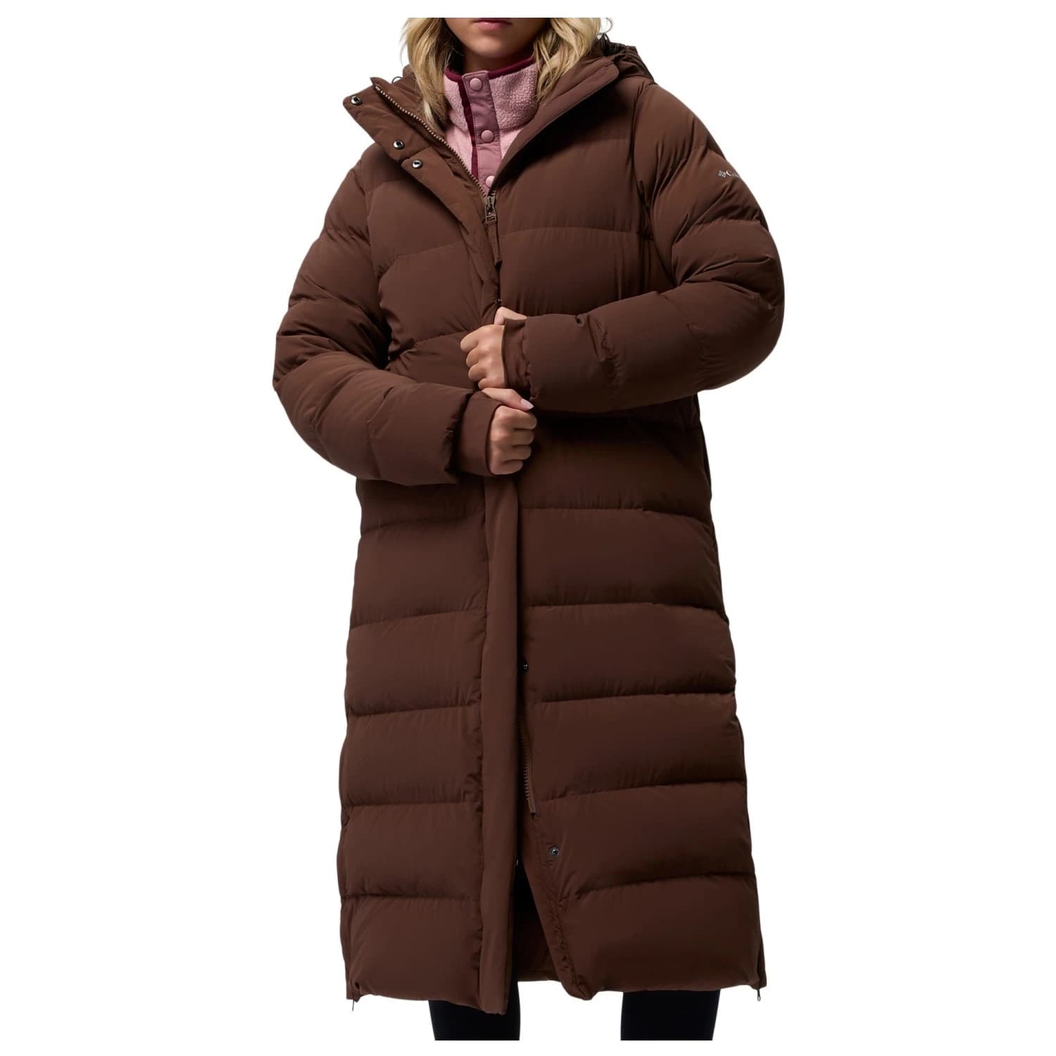 Пухено яке Columbia Women's Amaze Puff Long Hooded Jacket Down jacket - Tobacco
