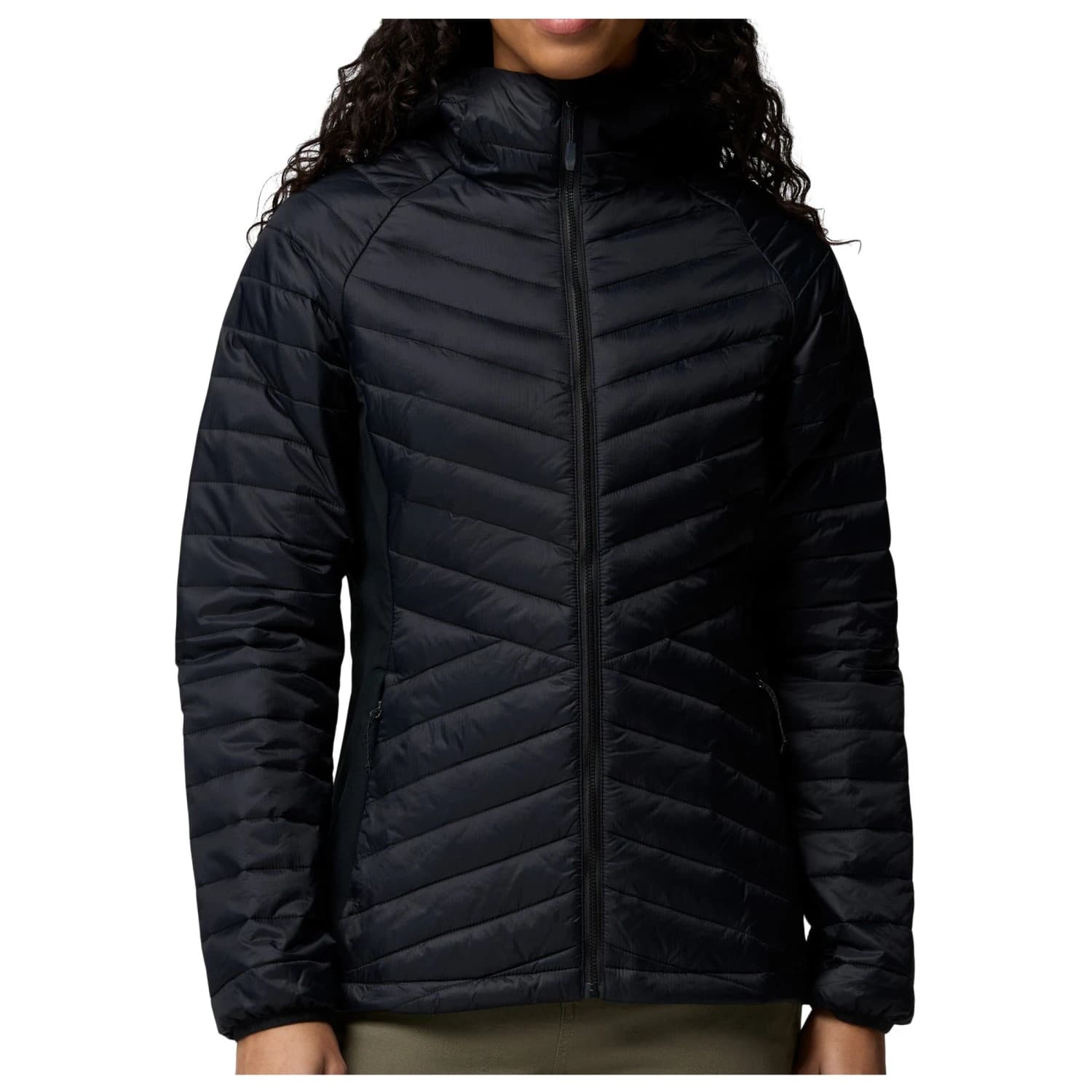 Дамско синтетично яке Columbia Women's Powder Pass III Hybrid Hooded Jacket Synthetic jacket - Black
