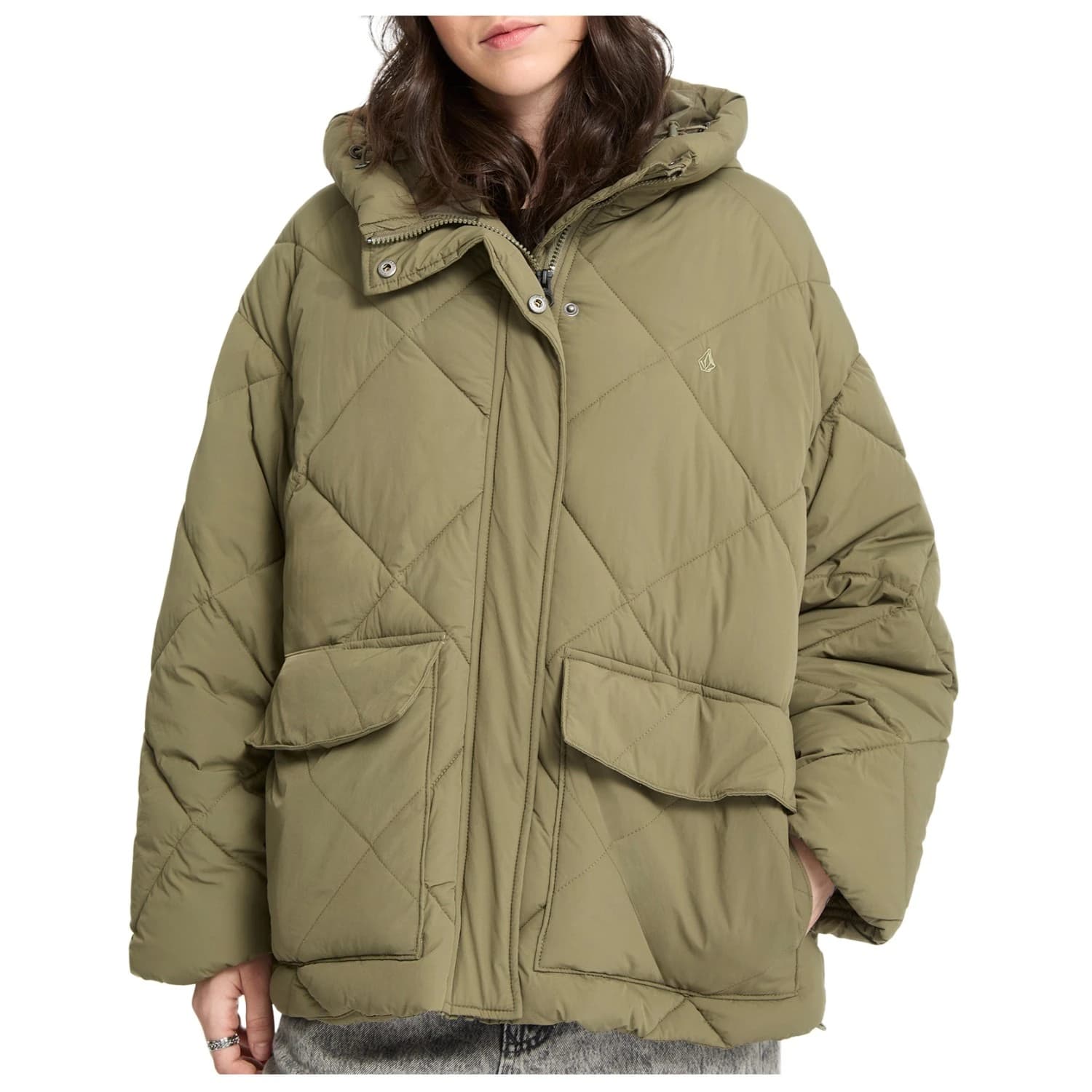 Зимно яке Volcom Women's Out Of Boxy Puff Winter jacket - Wintermoss