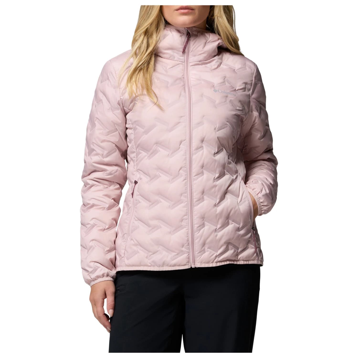 Пухено яке Columbia Women's Delta Ridge II Down Hooded Jacket Down jacket - Mineral Pink