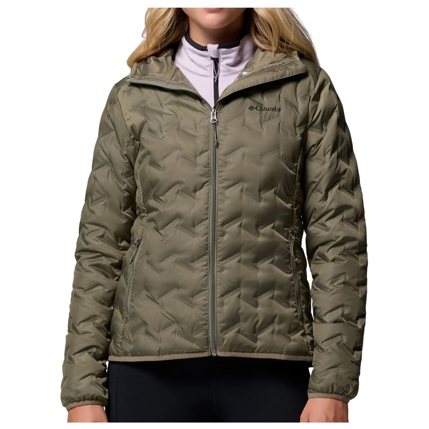 Пухено яке Columbia Women's Delta Ridge II Down Hooded Jacket Down jacket - Stone Green