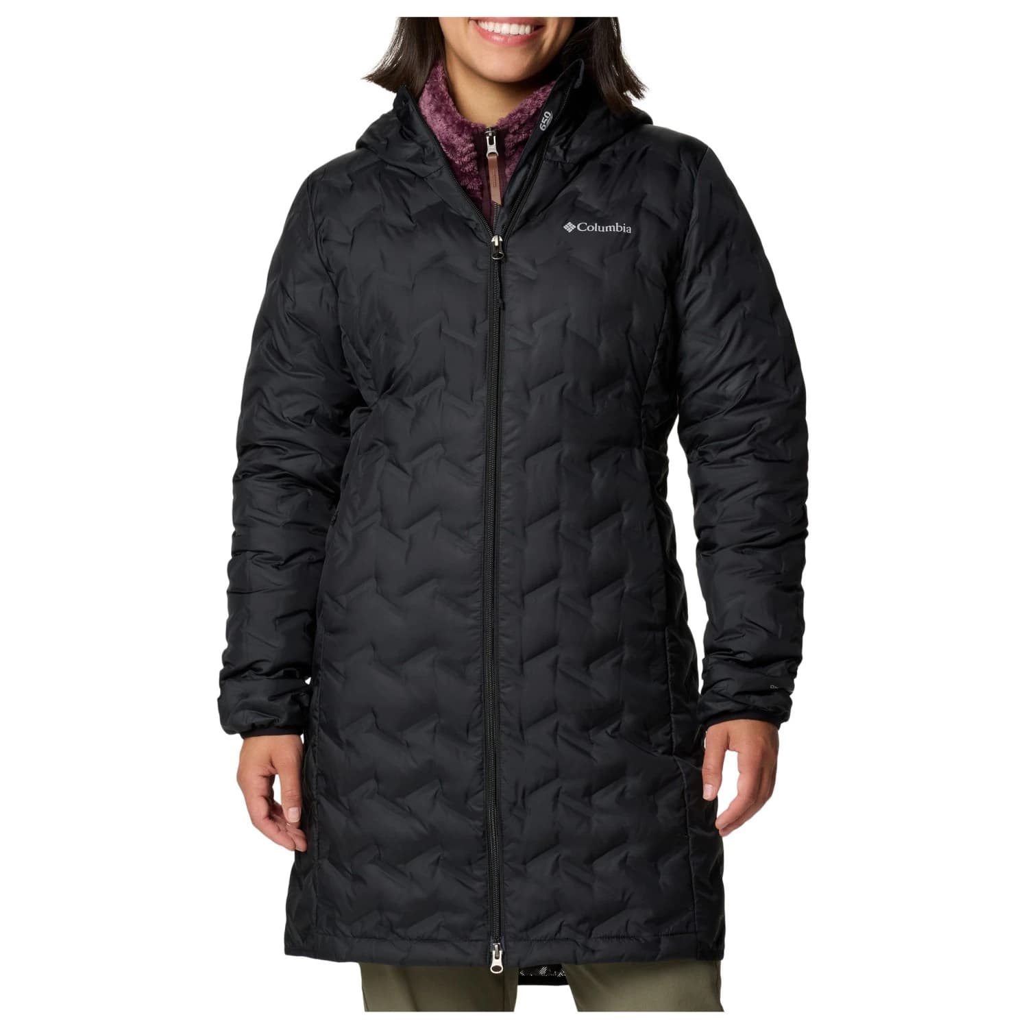 Пухено яке Columbia Women's Delta Ridge II Long Down Jacket - Black