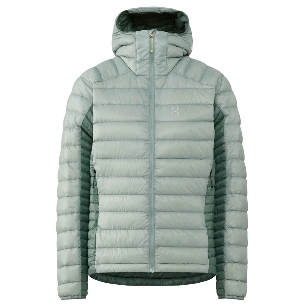 Пухено яке Haglöfs Women's L.I.M Down II Hood Down jacket - Dew Green / Chlorophyll Green