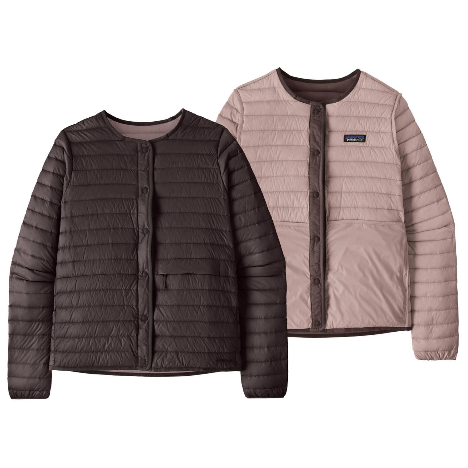 Дамско пухено яке Patagonia Women's LW Reversible Down Sweater Cardigan Down jacket - Den Brown