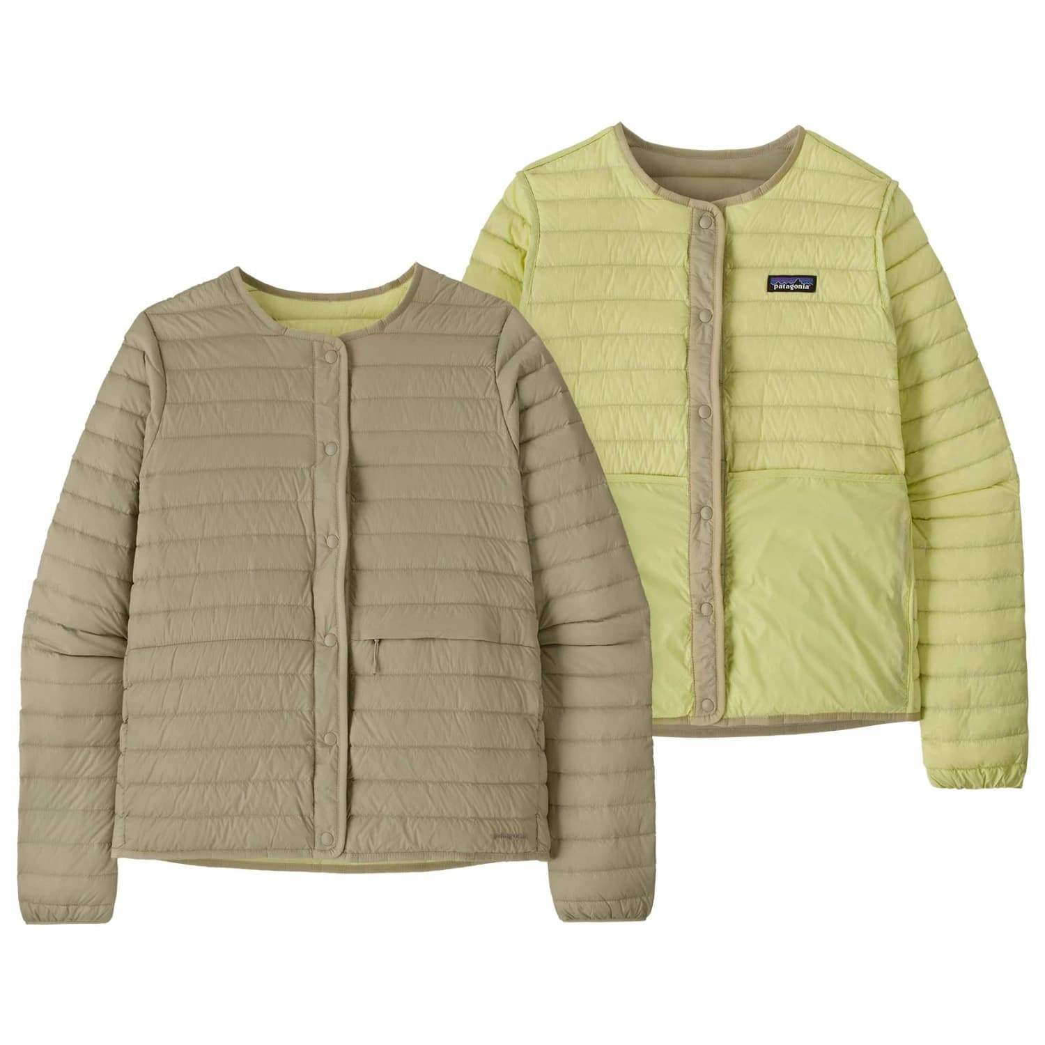 Дамско пухено яке Patagonia Women's LW Reversible Down Sweater Cardigan Down jacket - Weathered Stone
