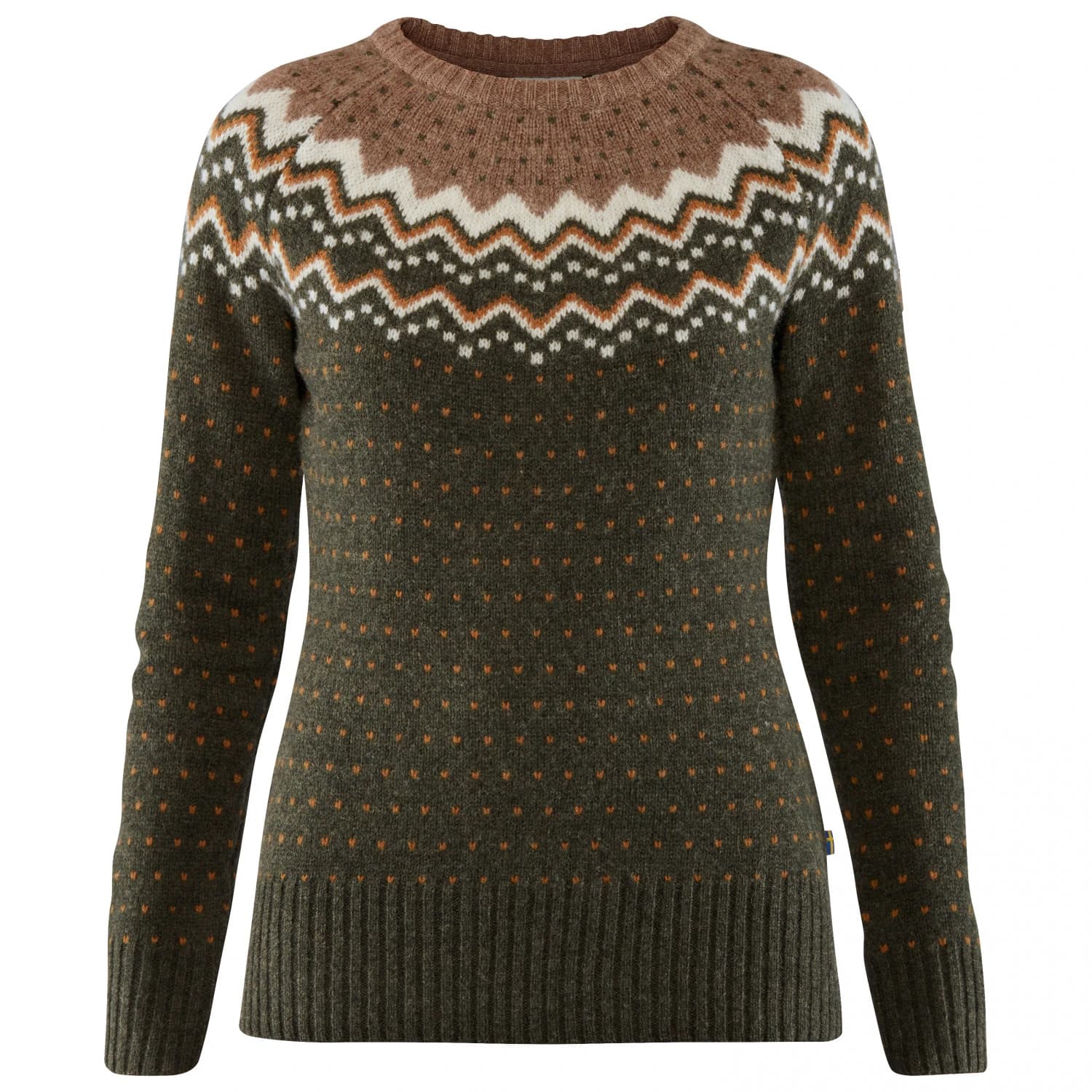 Дамски вълнен пуловер Fjällräven Women's Övik Knit Sweater Wool jumper - Deep Forest