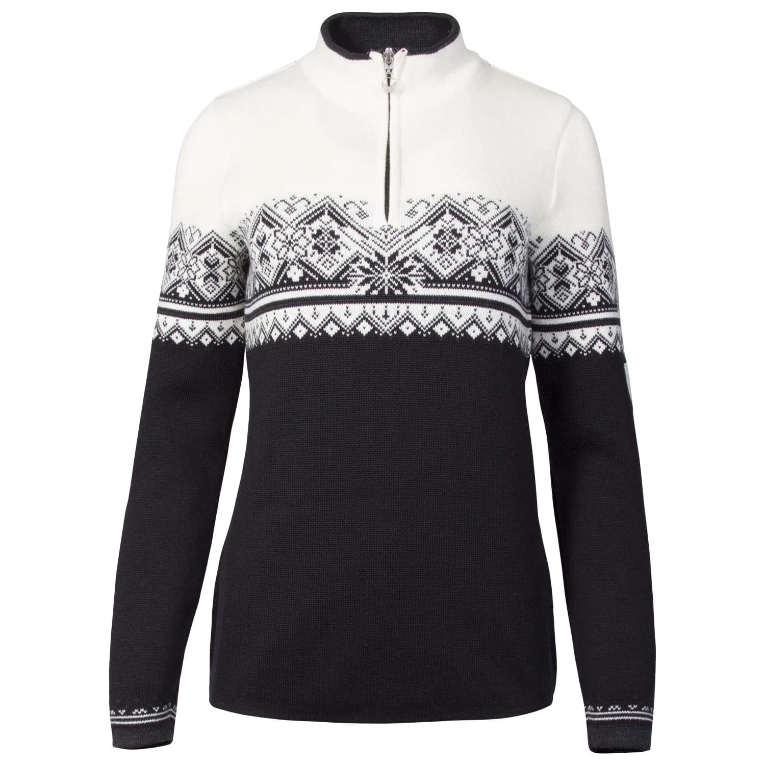 Вълнен пуловер Dale of Norway Women's St. Moritz Merino jumper - Black / White / Dark Charcoal