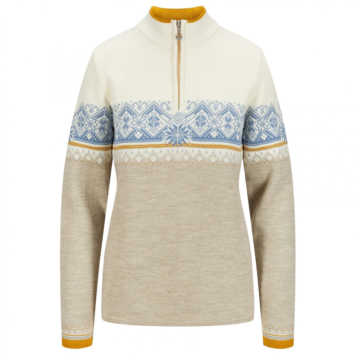 Вълнен пуловер Dale of Norway Women's St. Moritz Merino jumper - Sand / Off-White / Blue Shadow